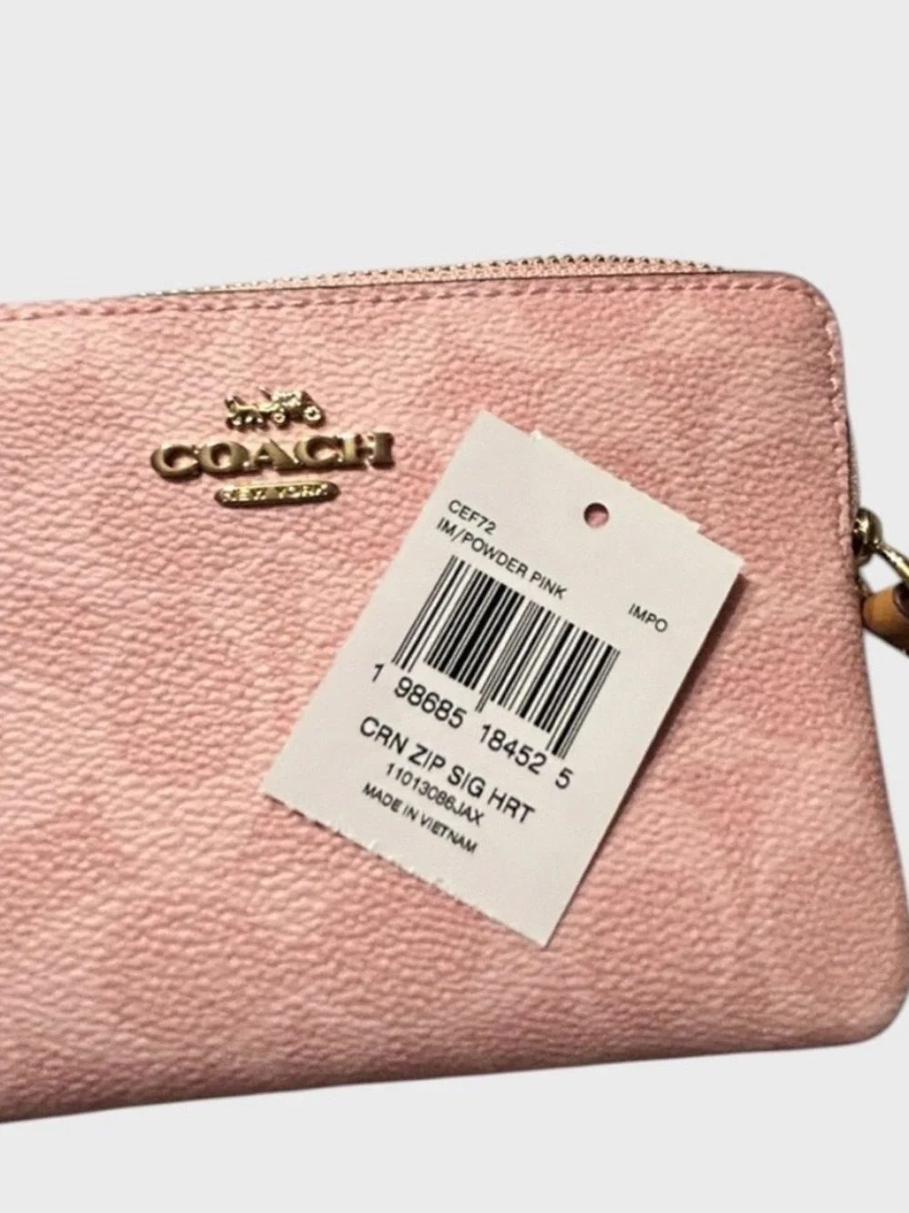 Coach Pink Leather Wristlet with Gold Charm - Picture 3 of 5